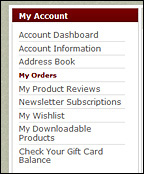 My Account screen shot